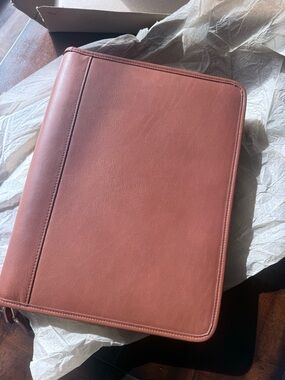 NOS Vintage 1998 COACH Tan Leather Zip-Around Folio